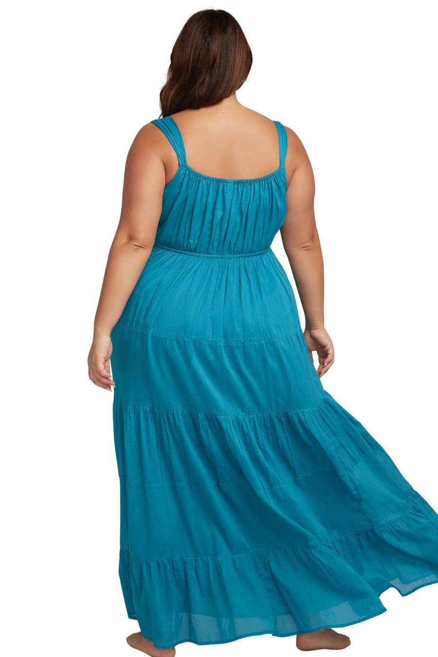 Women Artesands Maxi Dresses | Teal Liszt Maxi Beach Maxi Dress