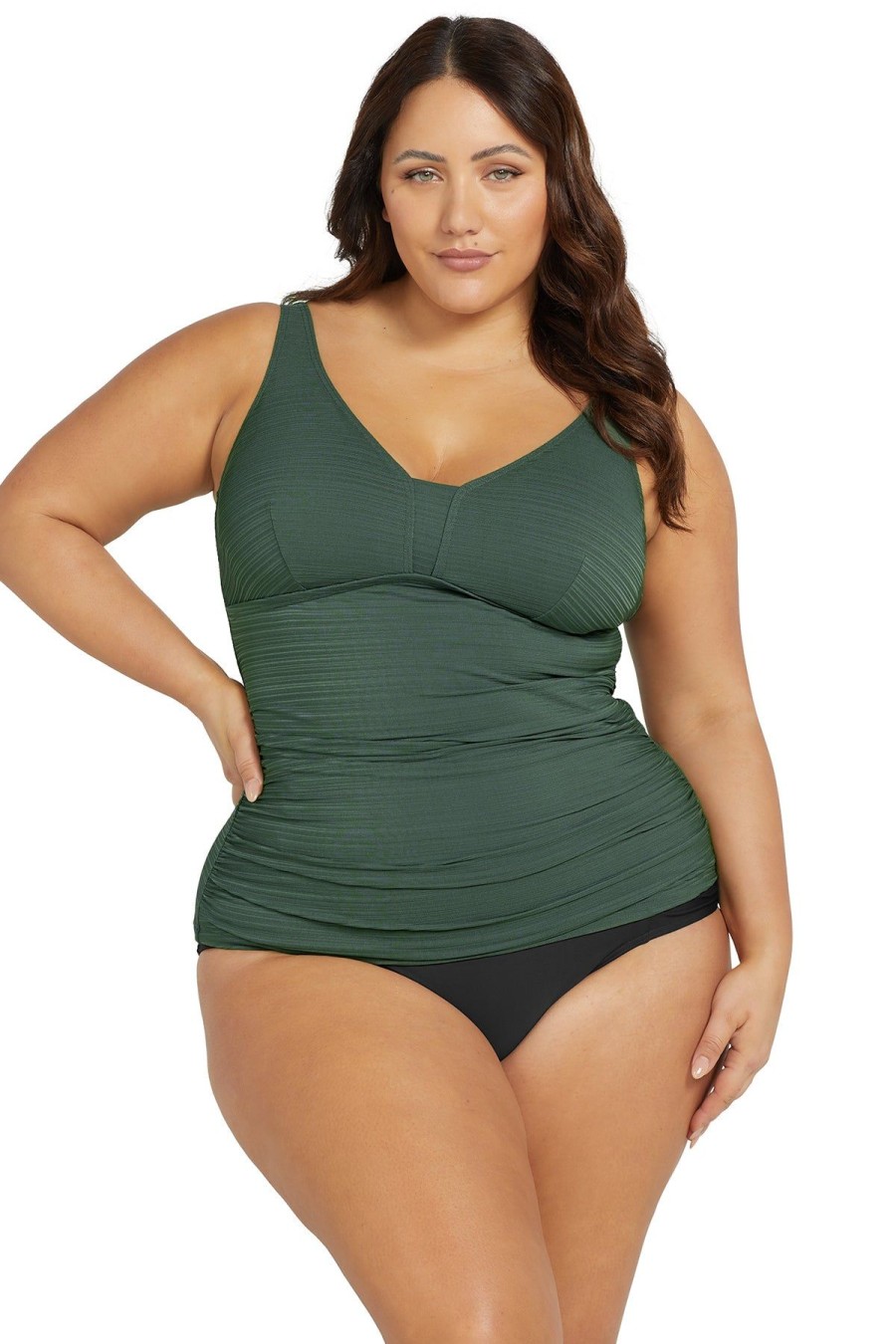 Women Artesands Tankini Tops | Olive Aria Gericault Tankini Top