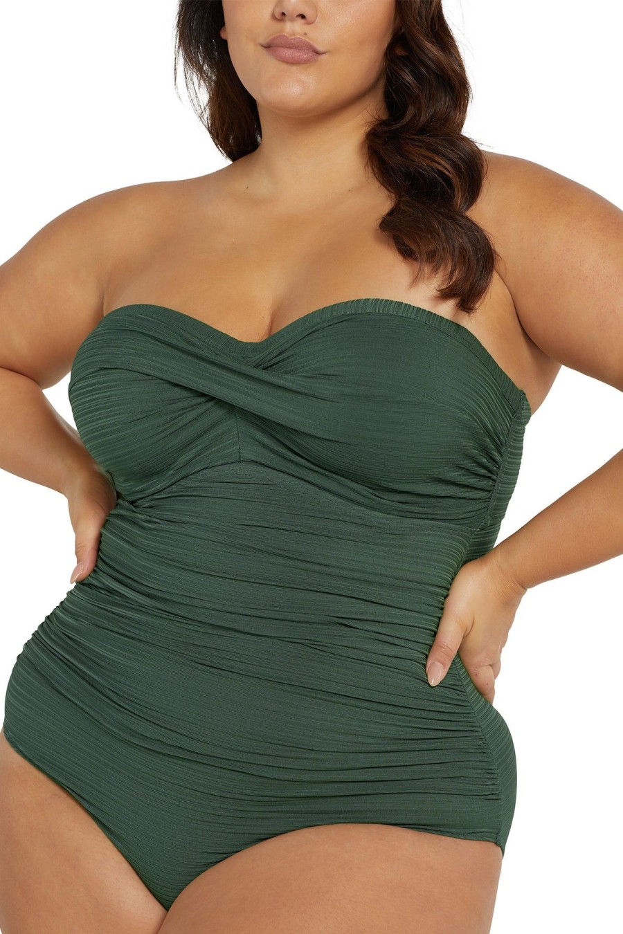 Women Artesands One Pieces | Olive Aria Botticelli Bandeau D Dd Underwire One Piece Swimsuit