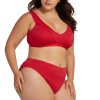 Women Artesands Bottoms | Red La Traviata Monet Mid Rise Swim Pant