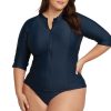 Women Artesands Sunsafe | Dark Navy Seurat Sun Safe Rash Top