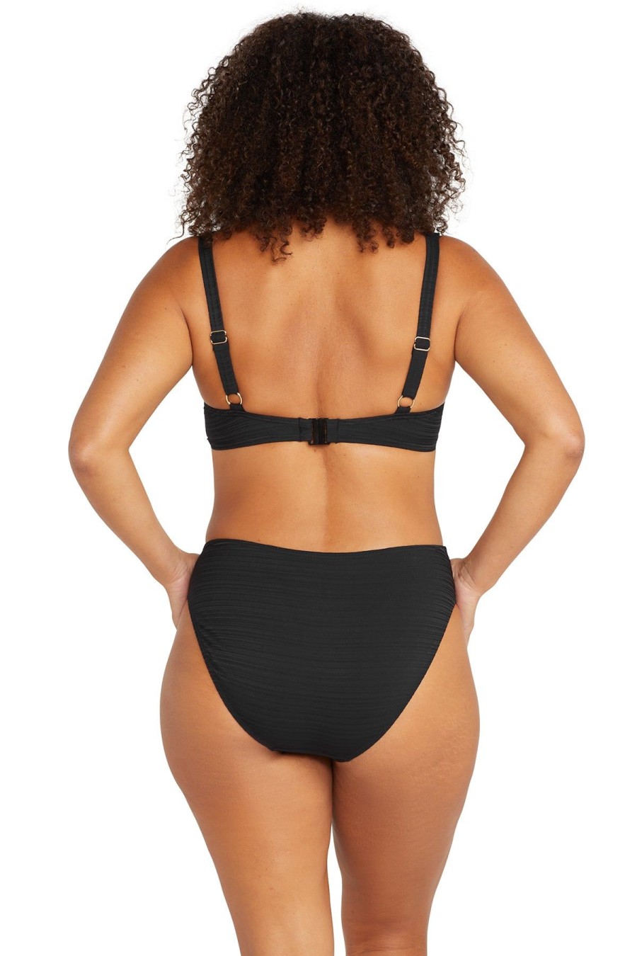 Women Artesands Bottoms | Black Aria Monet Mid Rise Bikini Bottom