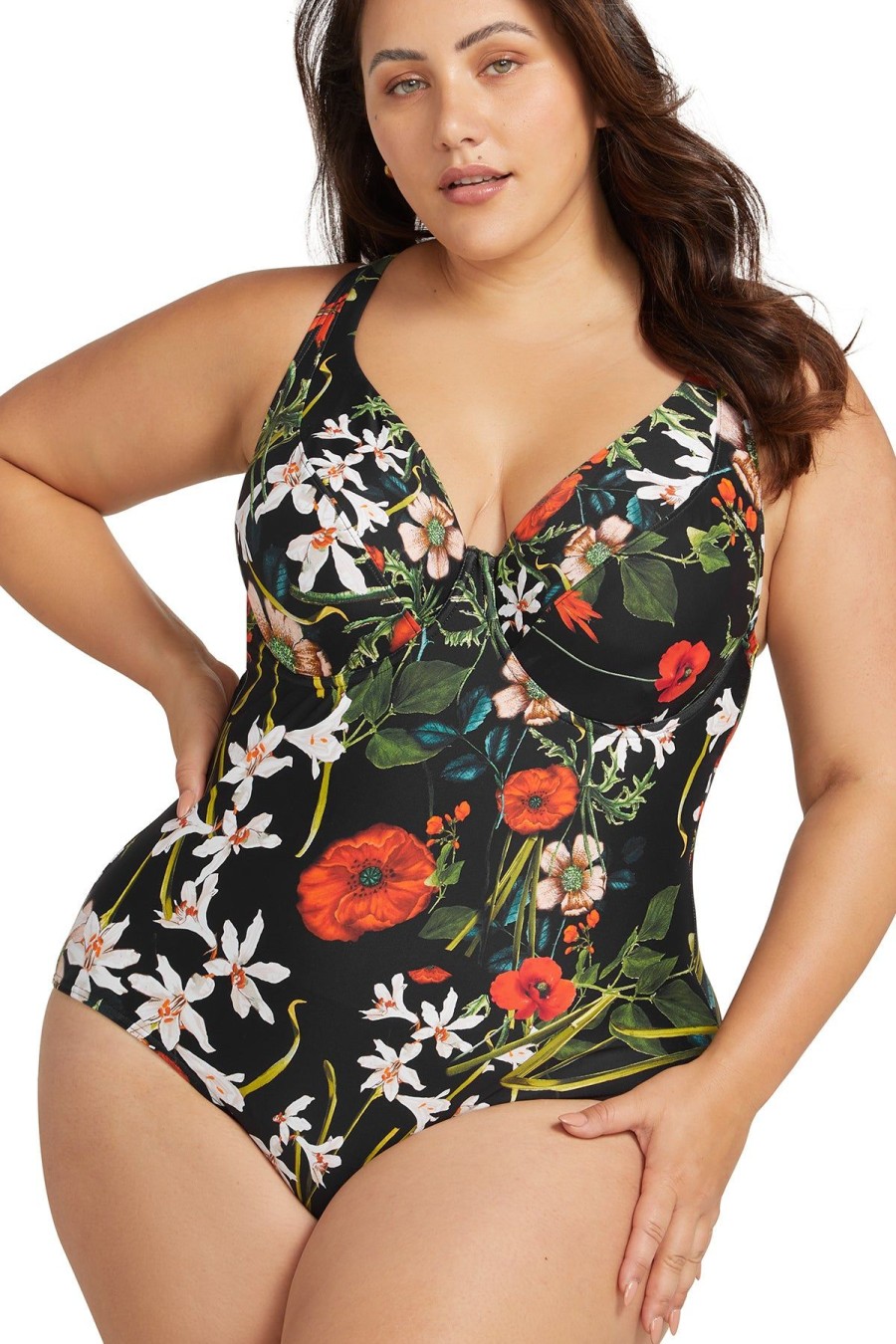 Women Artesands One Pieces | Wander Lost Goya E/F Cup Underwire One Piece Swimsuit