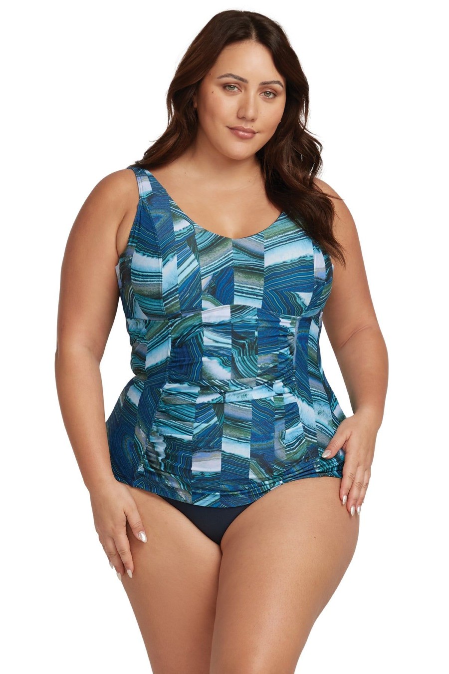 Women Artesands Tankini Tops | Chalcedony Raphael E/F Cup Underwire Tankini Top