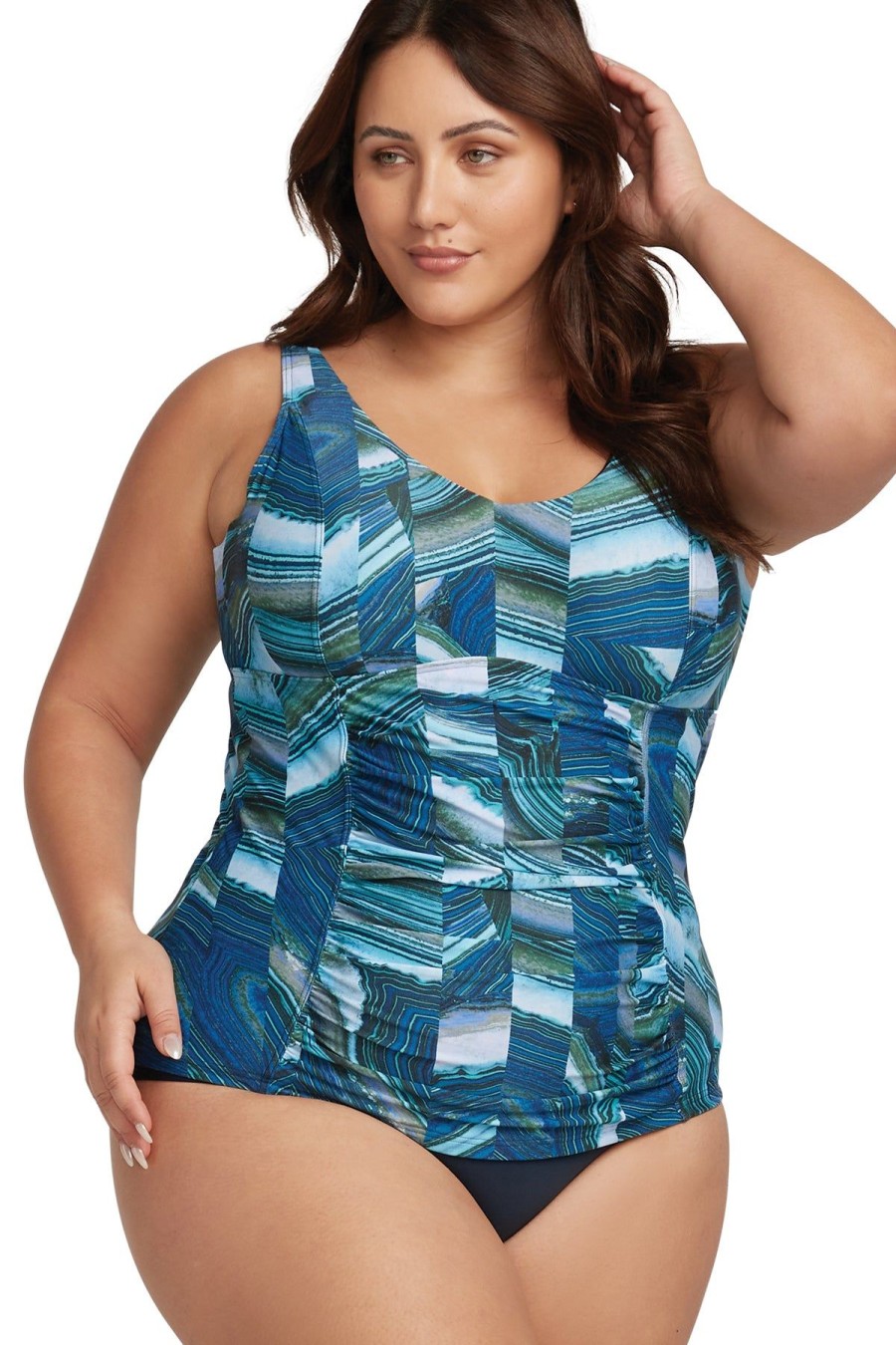 Women Artesands Tankini Tops | Chalcedony Raphael E/F Cup Underwire Tankini Top