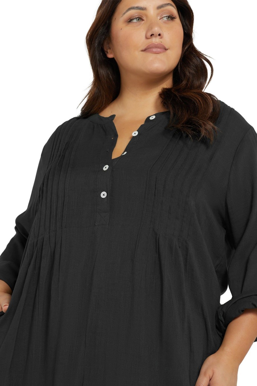 Women Artesands Kaftans | Black Gershwin Cotton Beach Shirt