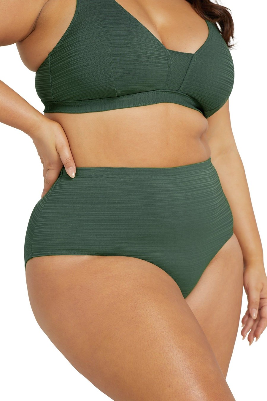 Women Artesands Bottoms | Olive Aria Renoir High Waist Bikini Bottom