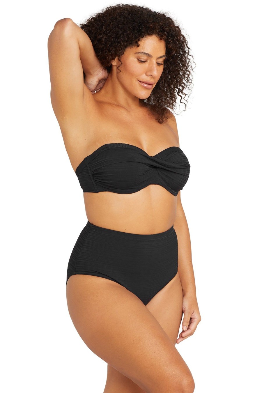 Women Artesands Bikini Tops | Black Aria Botticelli Bandeau D Dd Underwire Bikini Top