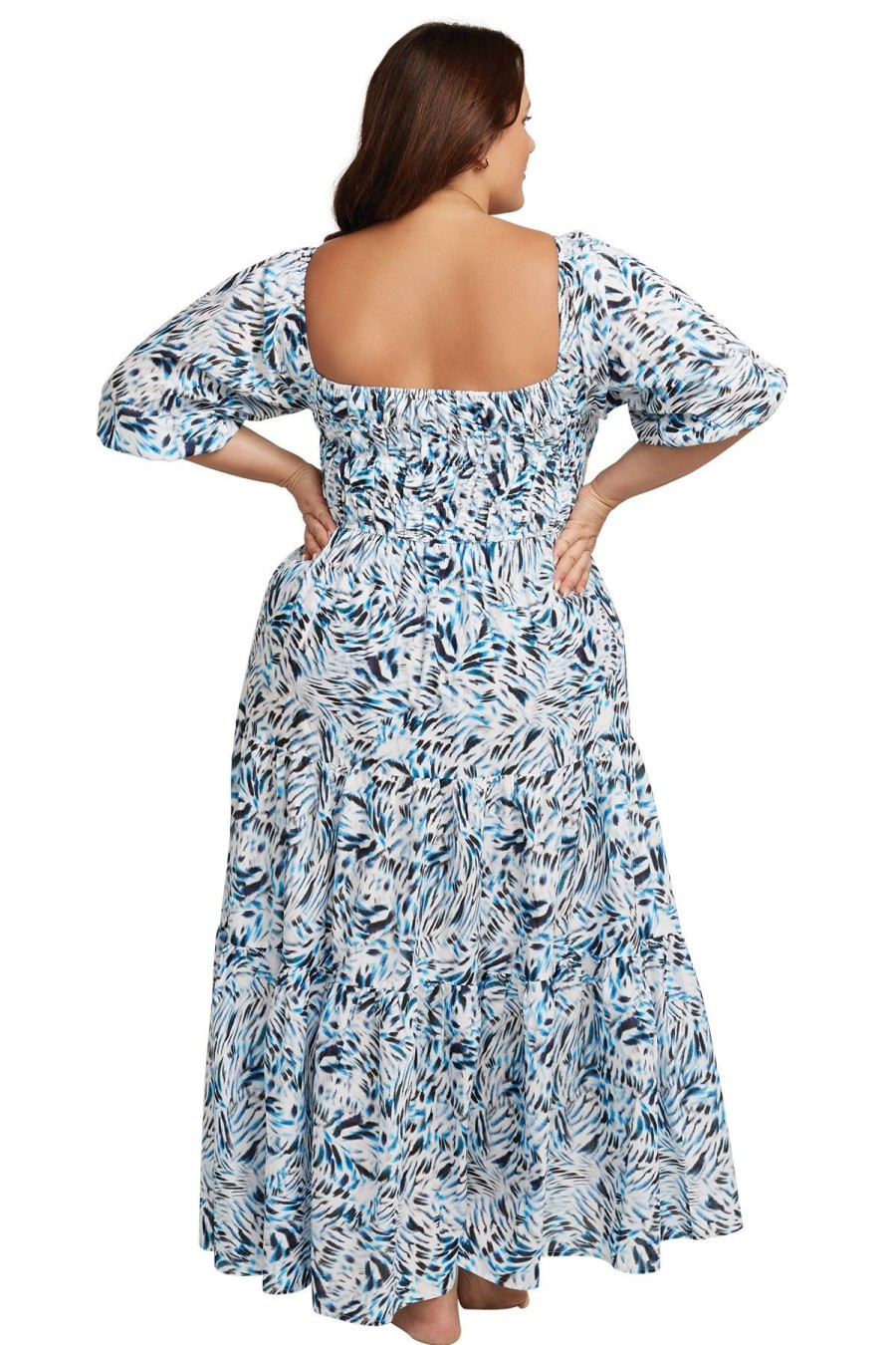 Women Artesands Maxi Dresses | Ze Blu Handel Cotton Maxi Dress