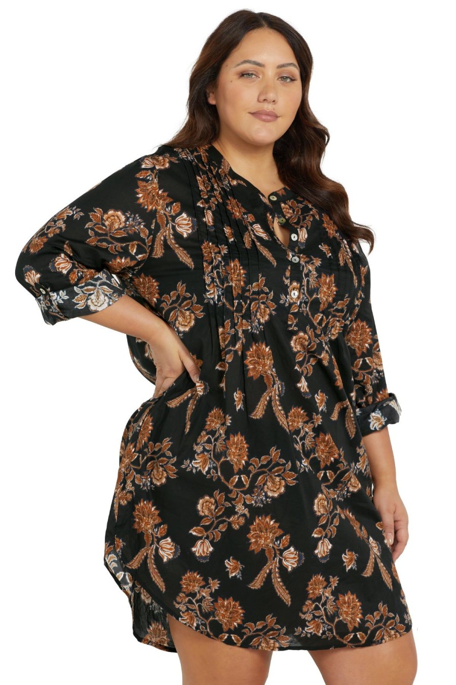 Women Artesands Shirt Dresses | Chantique Gershwin Cotton Beach Shirt