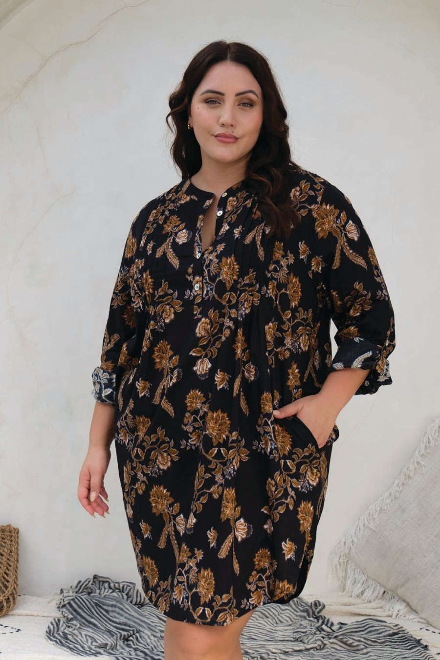 Women Artesands Shirt Dresses | Chantique Gershwin Cotton Beach Shirt