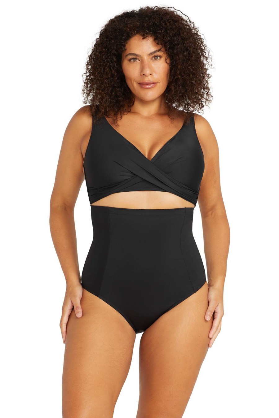 Women Artesands Bottoms | Black Sculpt Michelangelo High Waist Bikini Bottom