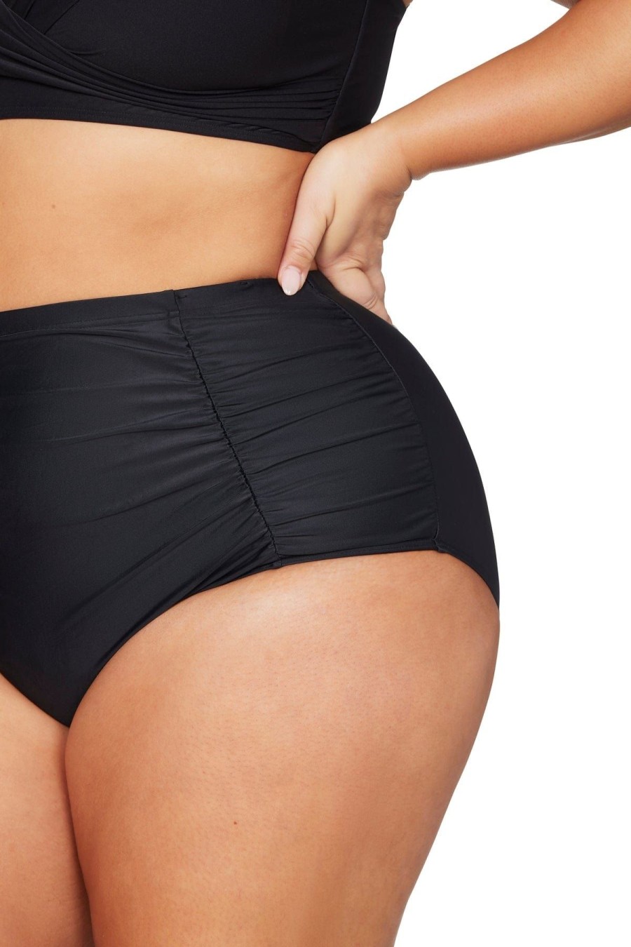 Women Artesands Bottoms | Black Hues Raphael High Waist Bikini Bottom